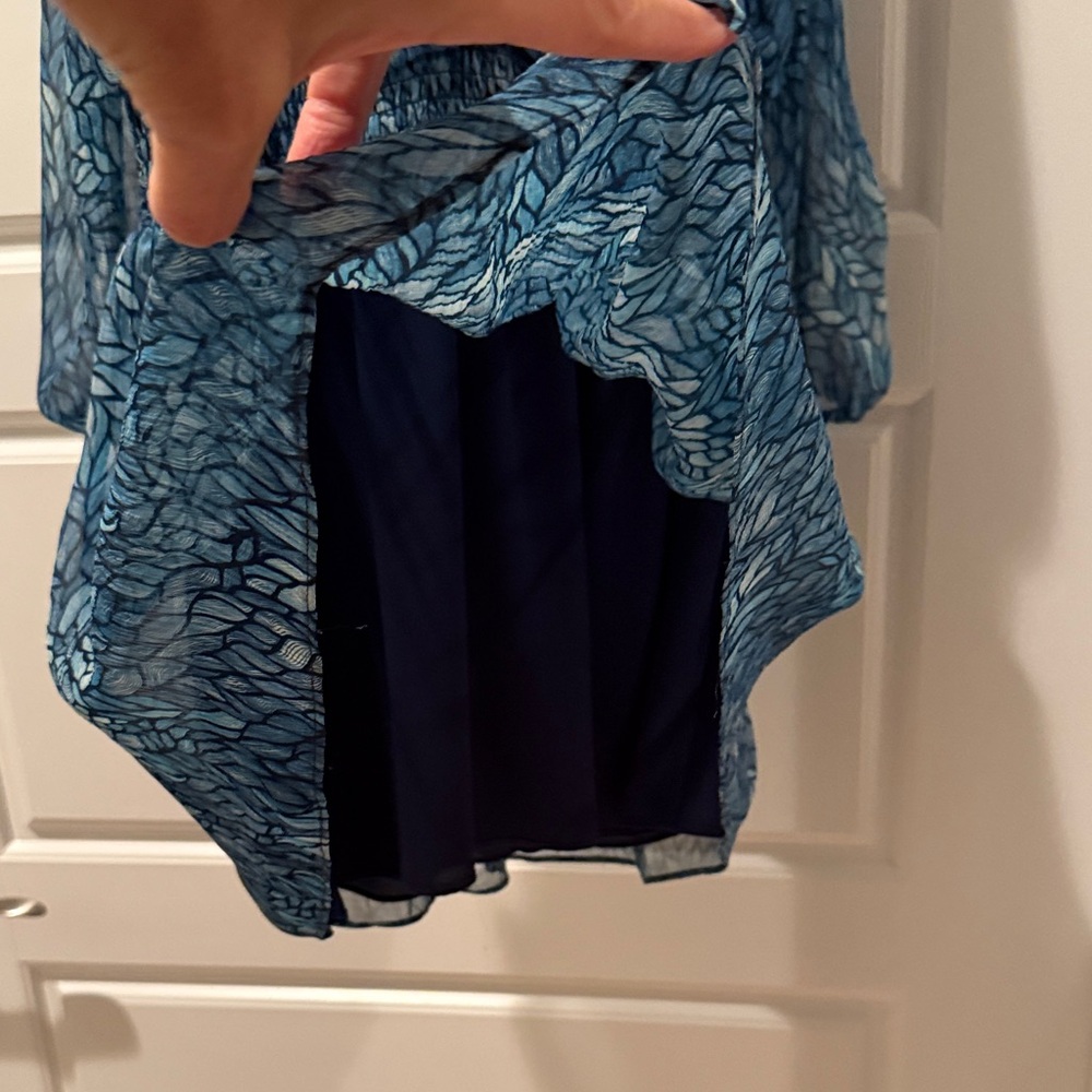 Ramy Brook Blue Patterned Open-Shoulderdress - image 5